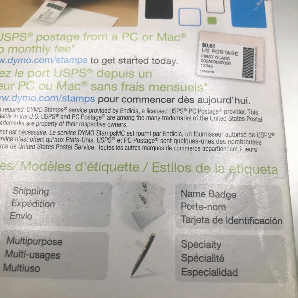 Dymo Labels: Barcode Labels 1738595 Address Labels 30252 Folder Labels 30327